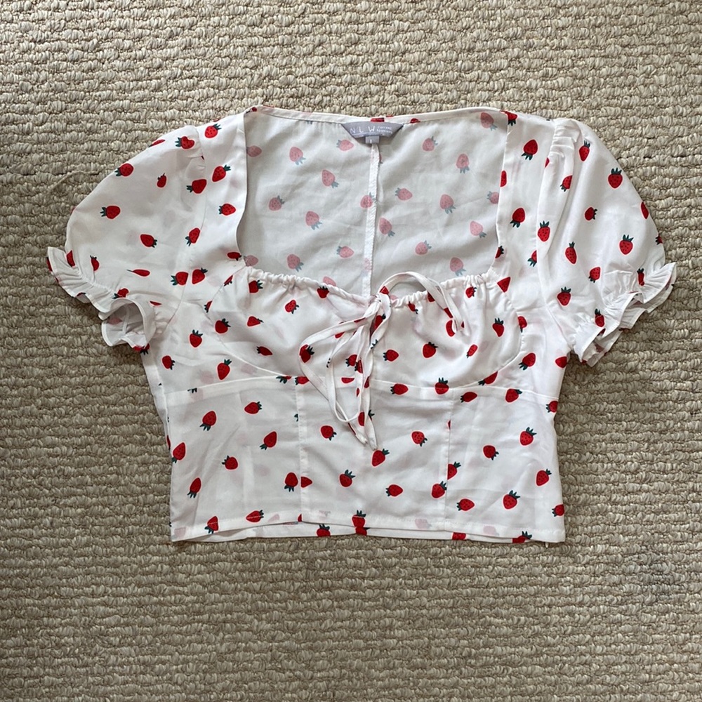 Strawberry peasant top